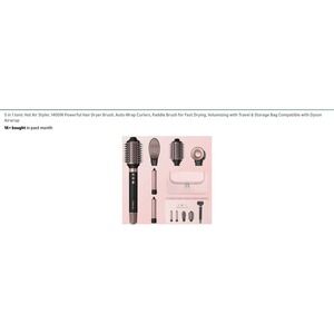 ANNLARY 5 in 1 Ionic Hot Air Styler 1400W Hair Dryer Brush Auto Curler Travel